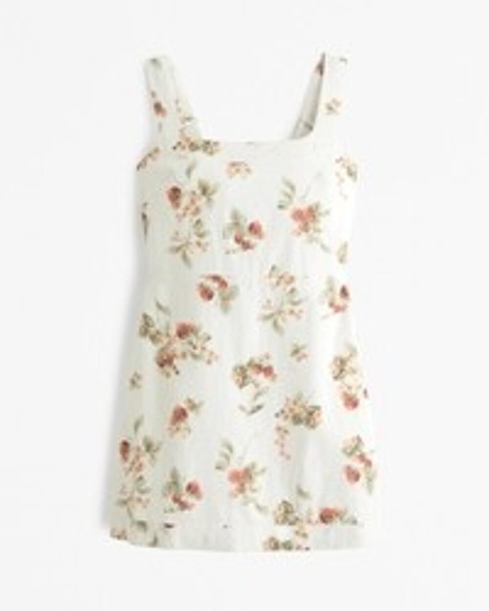 Abercrombie & Fitch Linen-Blend Wide Strap Floral Mini Dress - S
